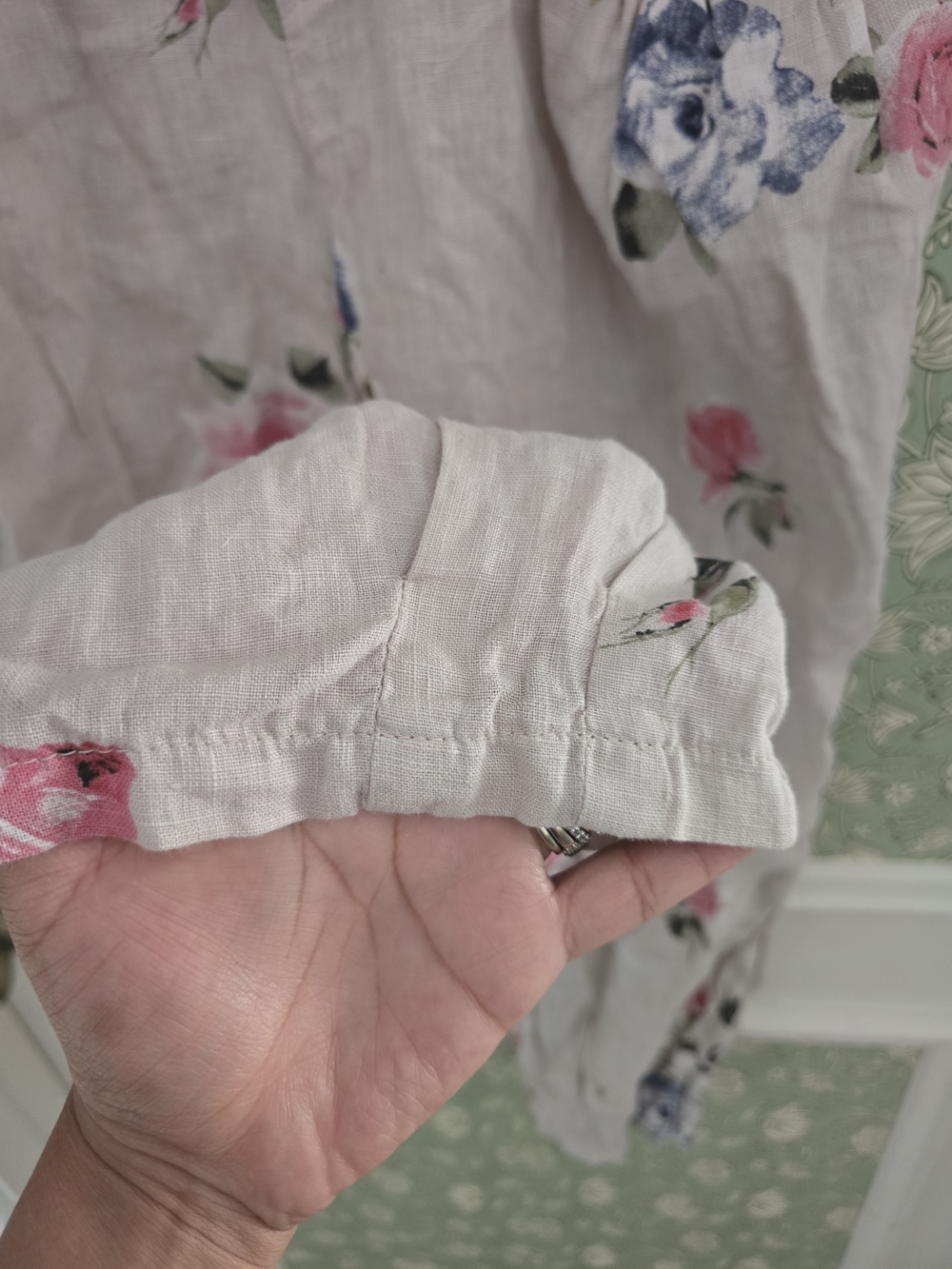 Belle France Floral Linen Pants - Picture 4 of 8